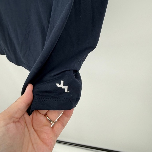 Joy Lab Womens Navy Blue Twist Back Short‎ Sleeve Athleisure Top Size L - Picture 3 of 7